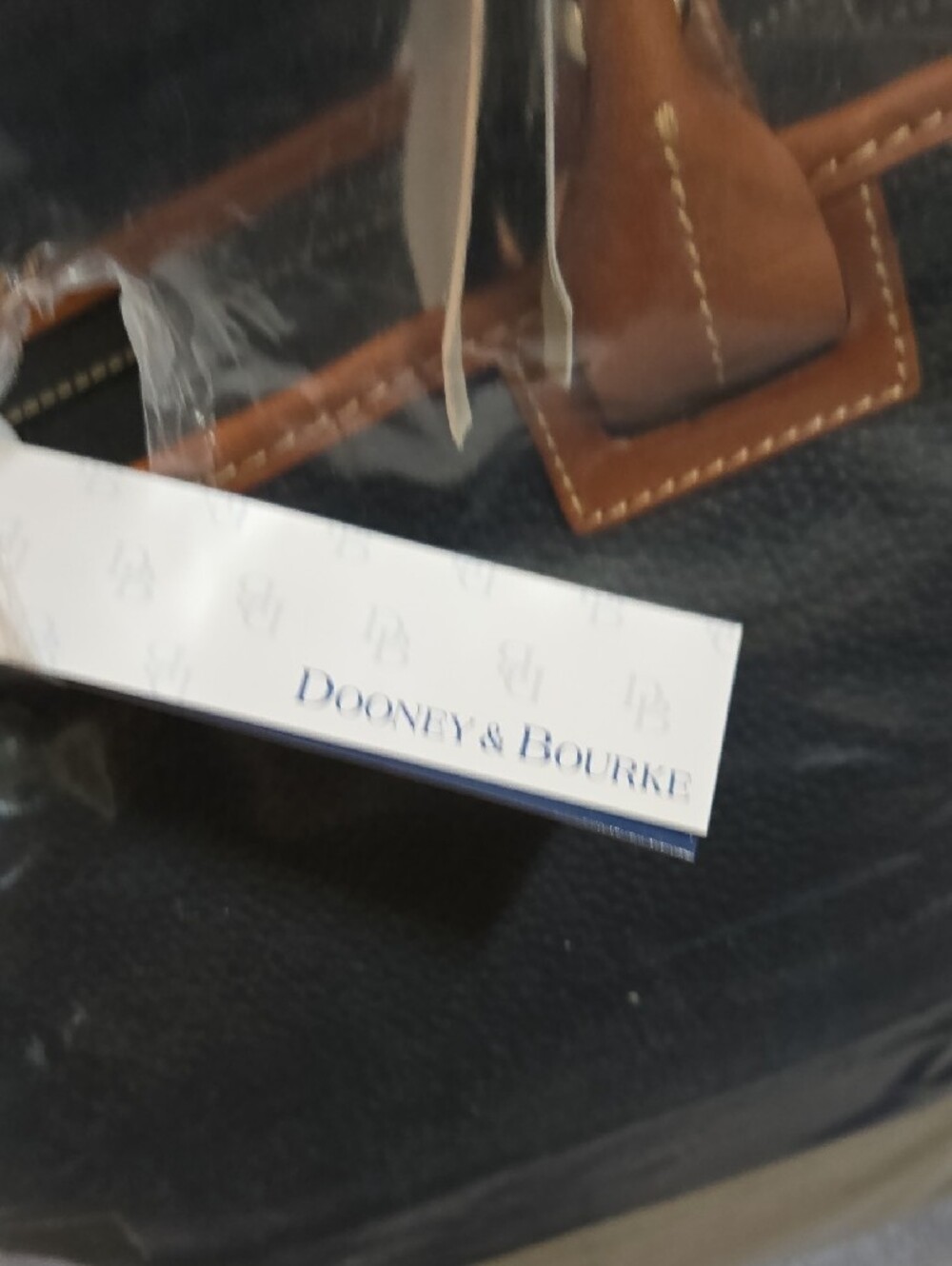 Dooney & Bourke Black Tote with Brown Leather Trim - Picture 7 of 8